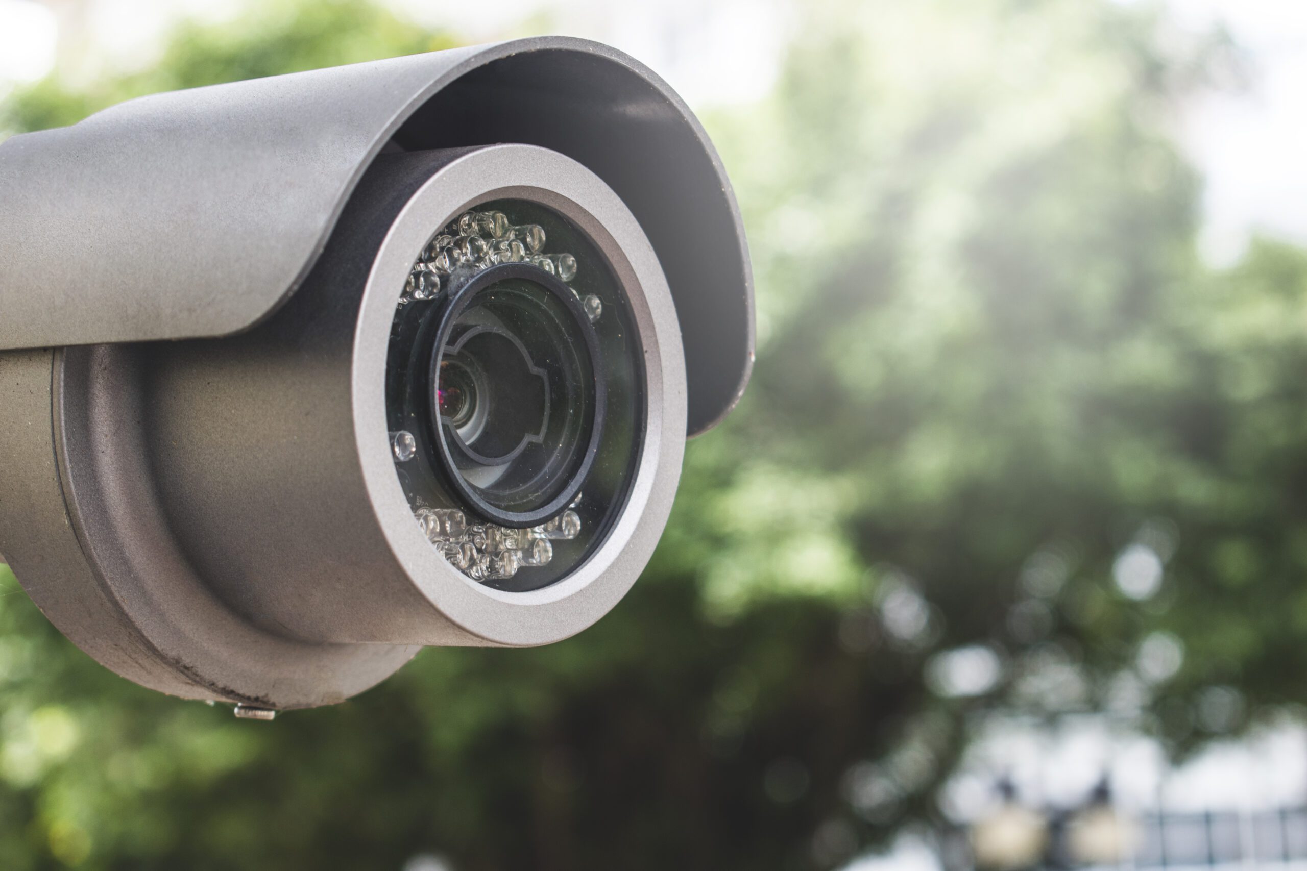 Close up shot of CCTV camera